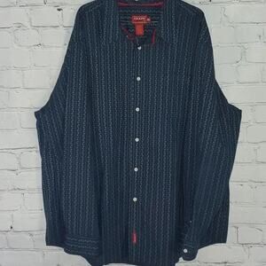 CHAPS Denim Men’s Blue & White Floral Long Sleeve Button Up Dress Shirt XXL